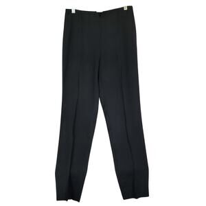 Peresteso Black Dress Pants Italian Virgin Wool Blend Ponte Seamed Size 42 (S)